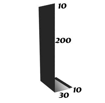 Лобовая планка 200*30*2000, цинк, бесцветный, 0,45 мм.